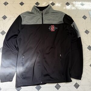 SDSU Aztecs Colosseum Zip Jacket Mens L Black Gray San Diego State